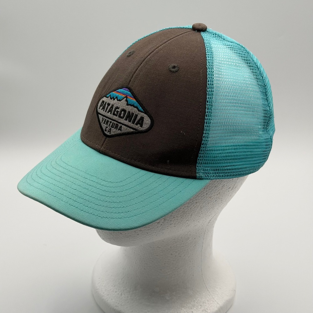 Patagonia Ventura CA Trucker Hat Brown Teal Mesh Snapback Cap One Size
